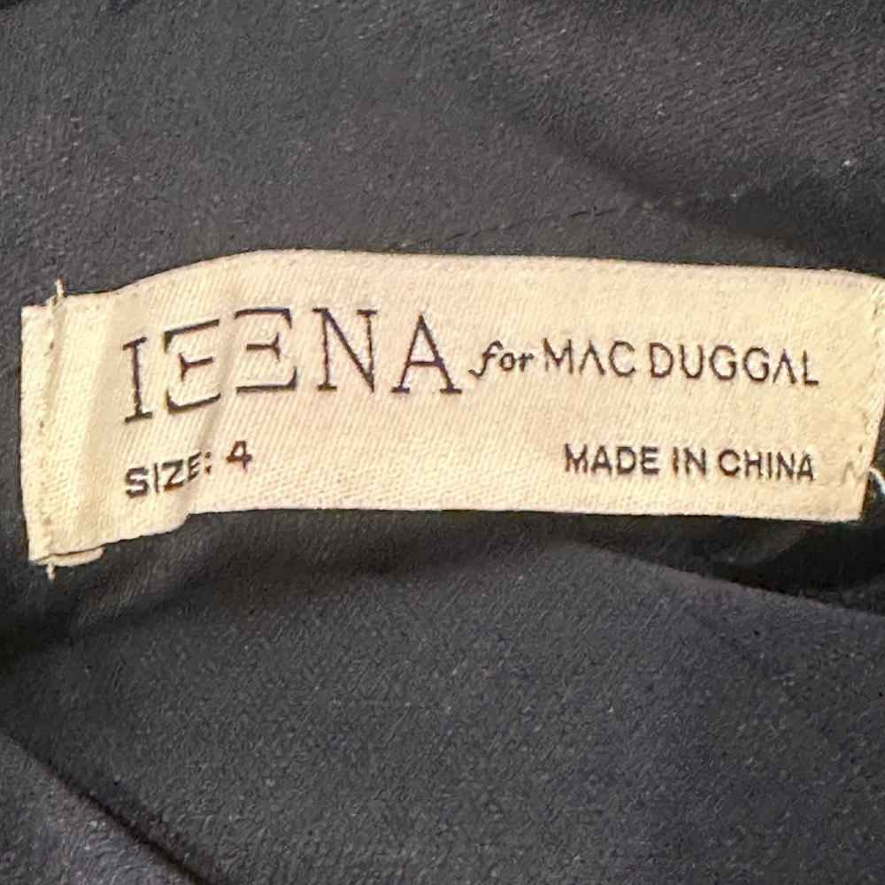 Ieena for Mac Duggal Navy Ruched Halter Top Wide Leg Satin Jumpsuit NWT, Sz 4 - Picture 8 of 9